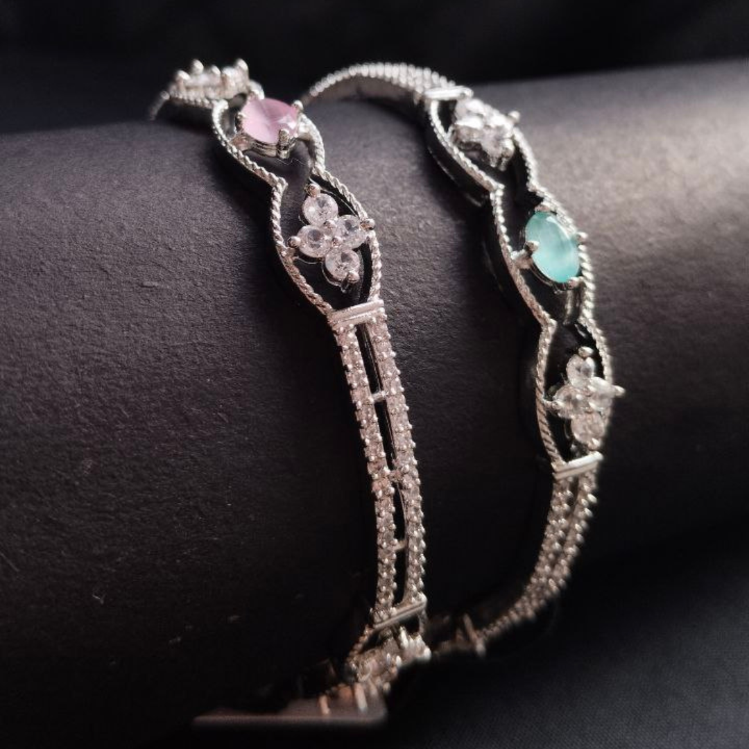 AD Bangles with Floral & Intricate Detailing