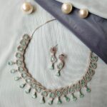 Sleek Brass Necklace with American Diamonds