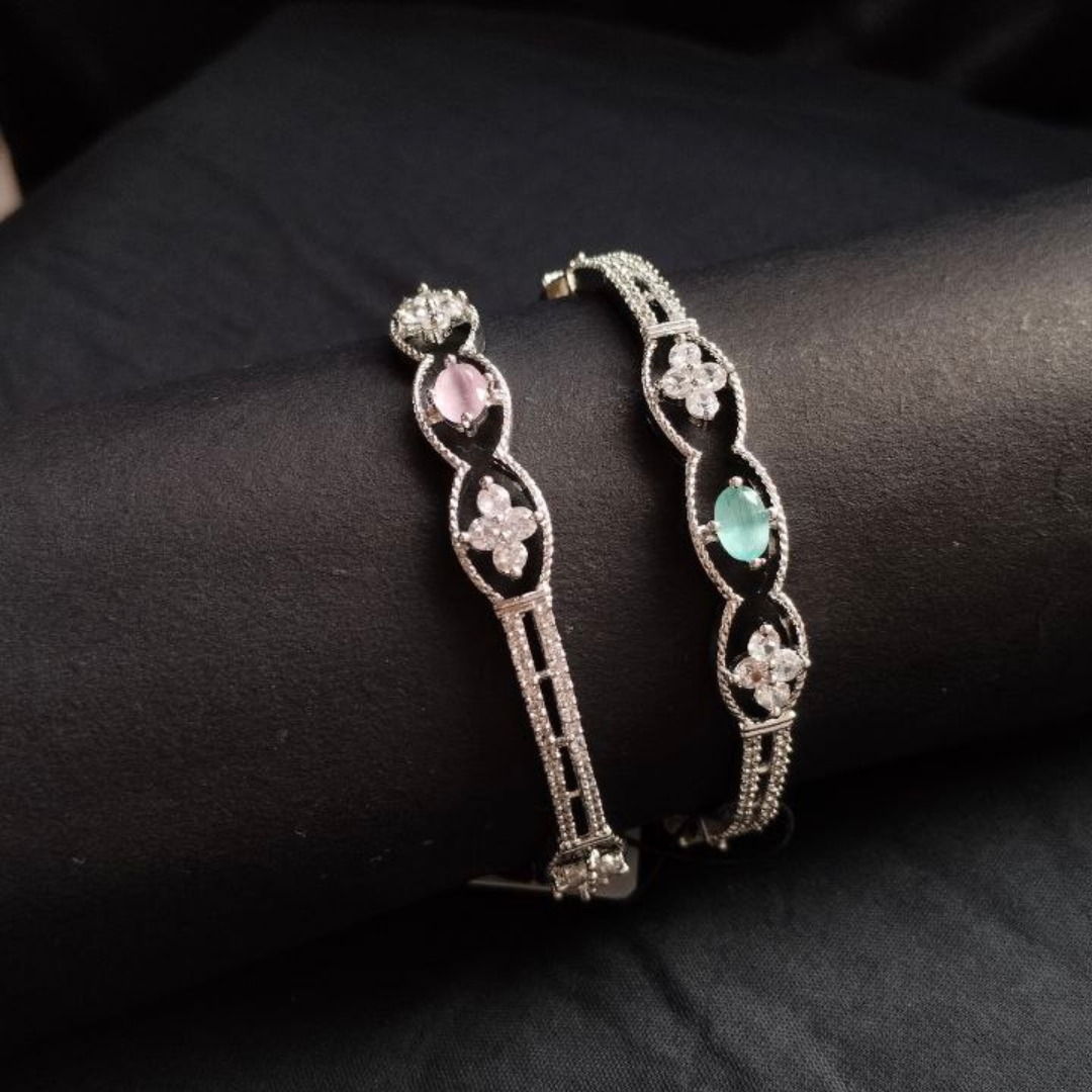 AD Bangles with Floral & Intricate Detailing - Image 4