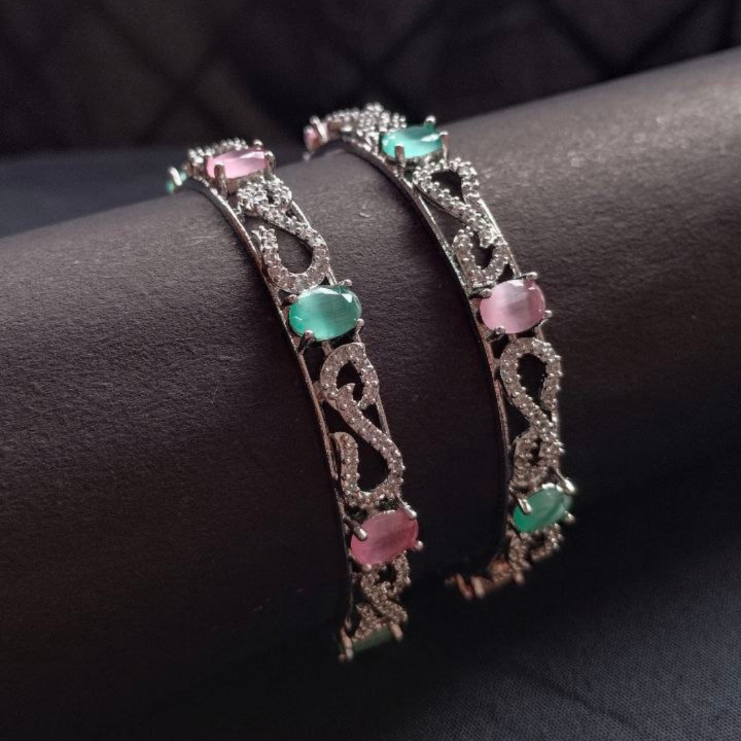 AD Bangles with Floral & Intricate Detailing