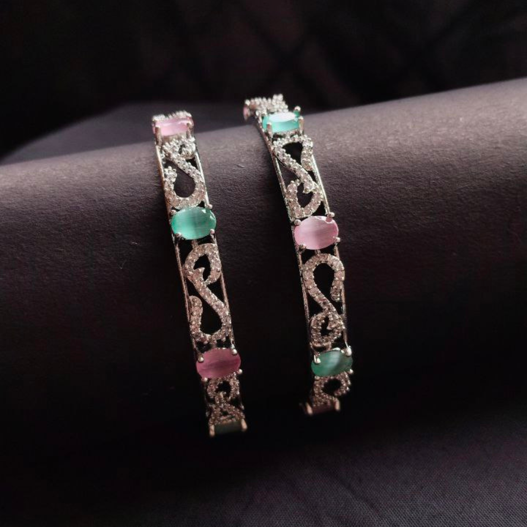 AD Bangles with Floral & Intricate Detailing - Image 2