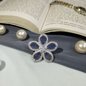 American Diamond Rings crafted on brass metal with a sleek silver polish