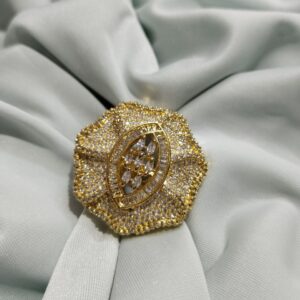 American Diamond Rings on Brass with Gold Polish