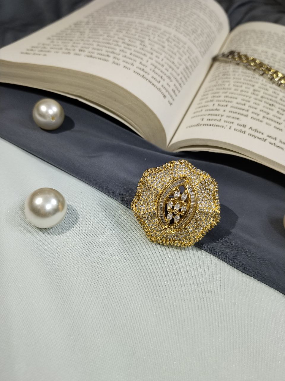 American Diamond Rings on Brass with Gold Polish - Image 4