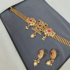 Rajwada Necklace Set with Earrings