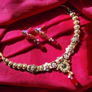Rajwada Necklace Set with Earrings