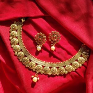Rajwada Necklace Set with Earrings