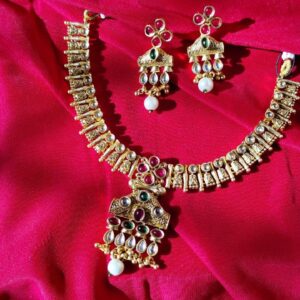 Rajwada Necklace Set with Earrings
