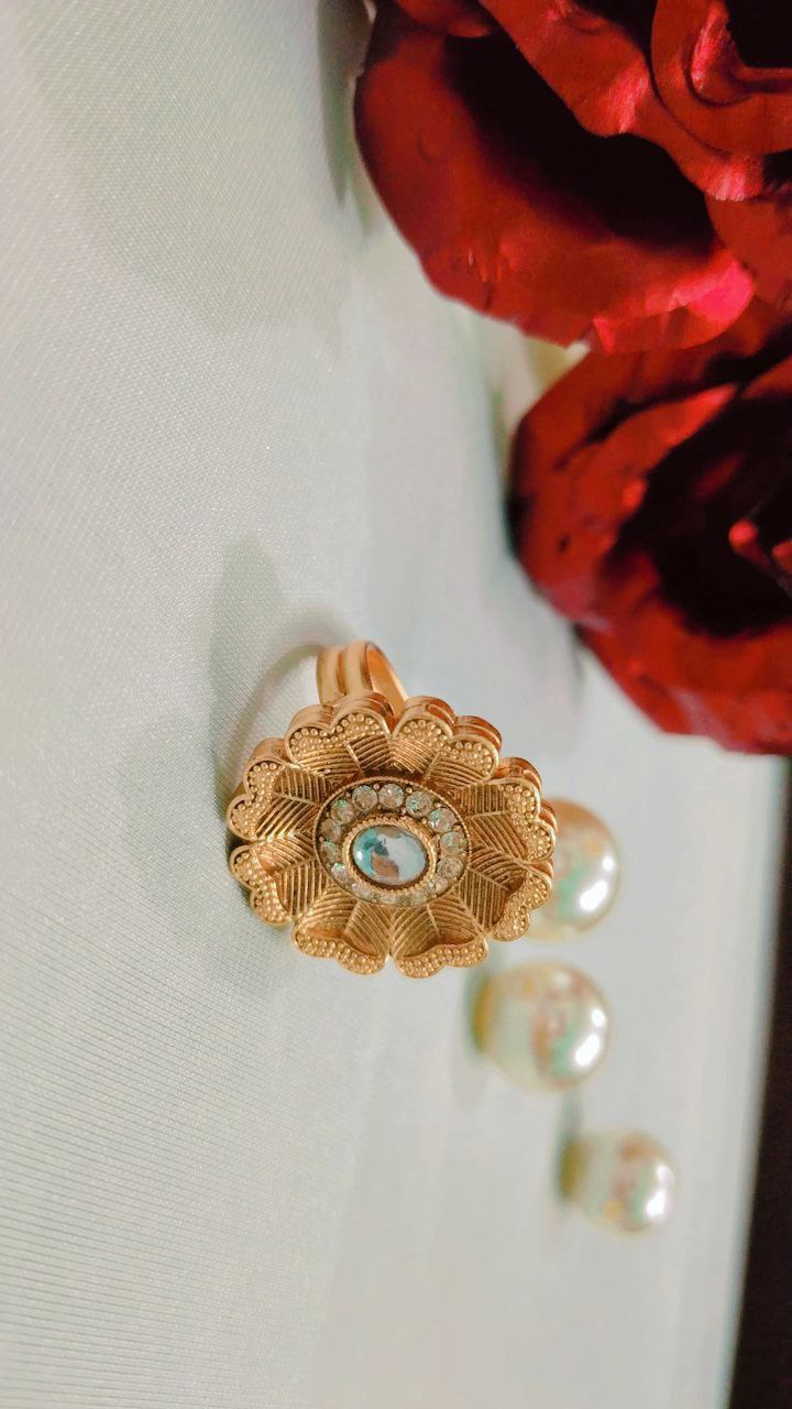 Kundan American Diamond Rings on Brass with Gold Polish - Image 3