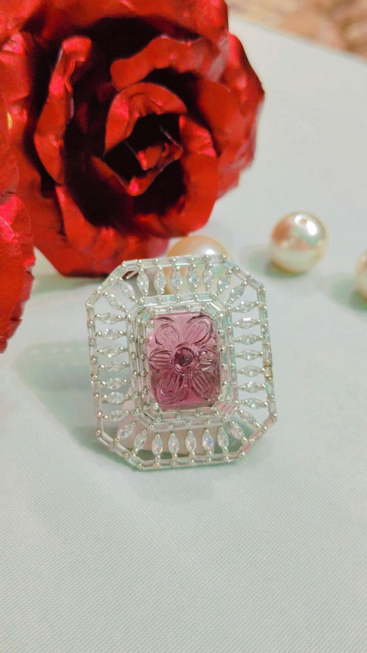 American Diamond Rings on Brass with Gold Polish - Image 2