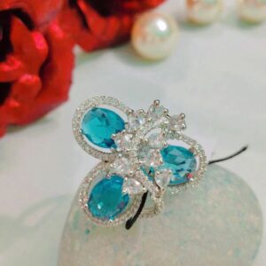 American Diamond Rings on Brass with Sliver Polish