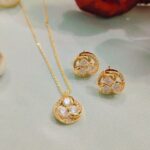 Anti-Tarnish American Diamond Pendant Set with Earrings | Hypoallergenic & Waterproof
