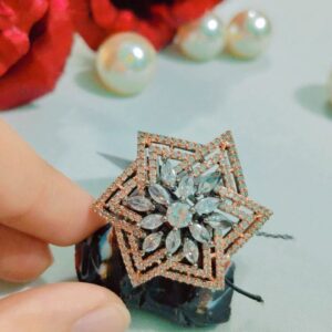 American Diamond Rings on Brass with Gold Polish