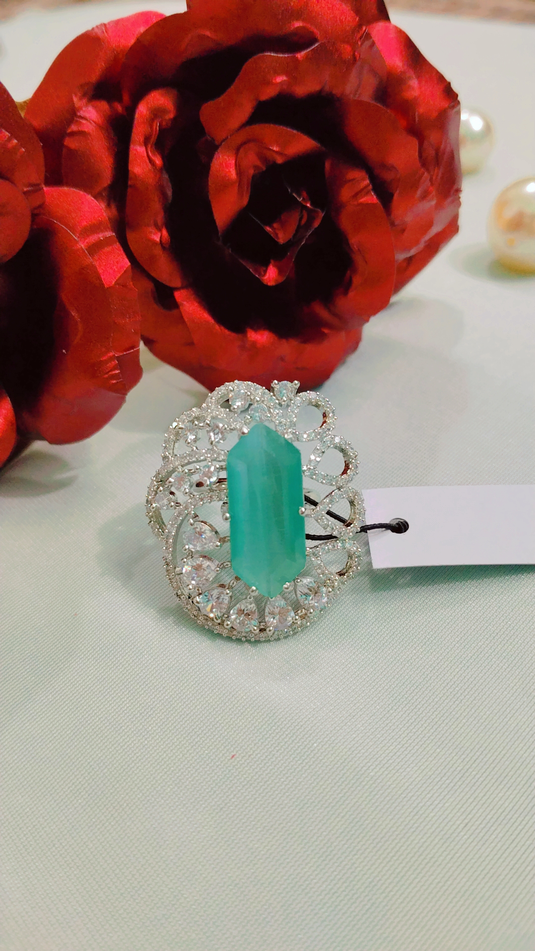 American Diamond Rings crafted on brass metal with a sleek silver polish