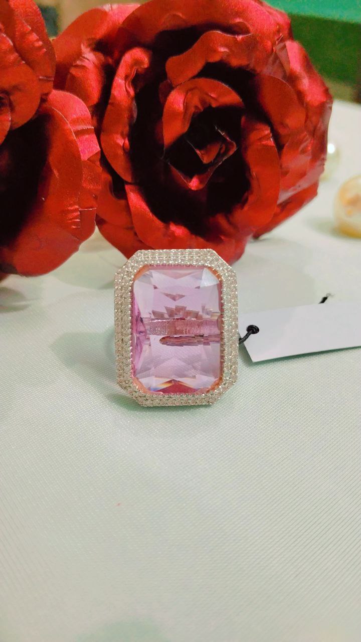 American Diamond Rings crafted on brass metal with a sleek silver polish - Image 3